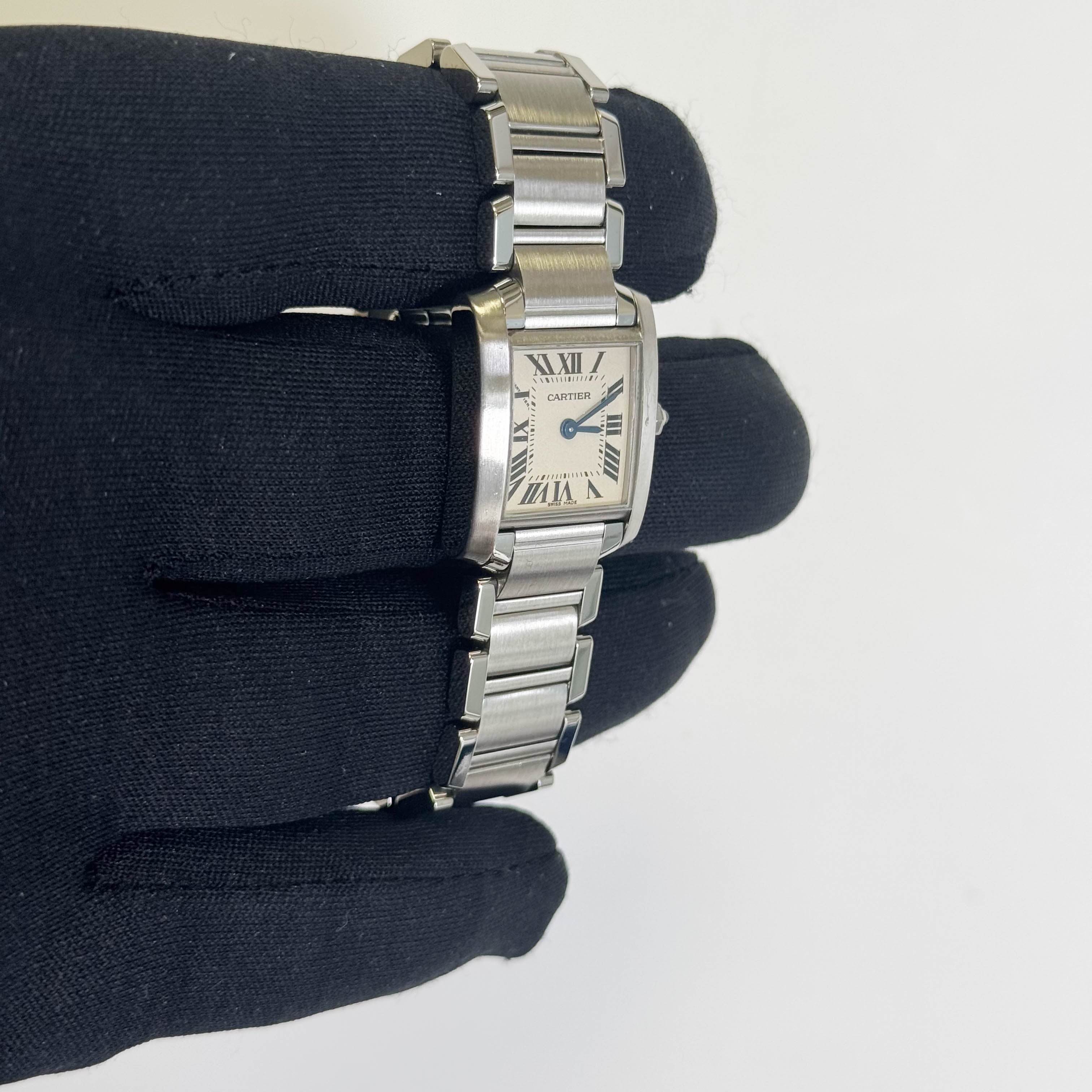 Cartier Tank Stainless Steel 20mm Ivory Dial Watch Ref# W51008Q3 - Happy Jewelers Fine Jewelry Lifetime Warranty