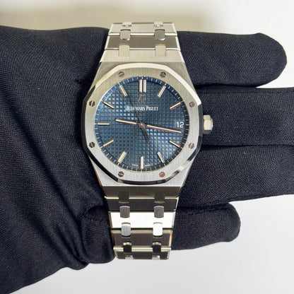 Audemars Piguet Royal Oak 41mm Blue Dial Watch Ref# 15500ST.OO.1220ST.01 - Happy Jewelers Fine Jewelry Lifetime Warranty