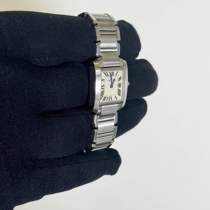 Cartier Tank Stainless Steel 20mm Ivory Dial Watch Ref# W51008Q3 - Happy Jewelers Fine Jewelry Lifetime Warranty