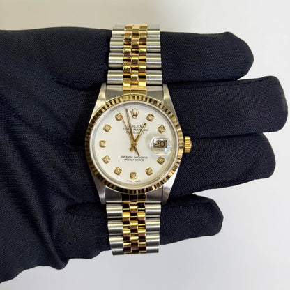 Rolex Datejust 36mm White Dial Watch Ref# 16233 - Happy Jewelers Fine Jewelry Lifetime Warranty