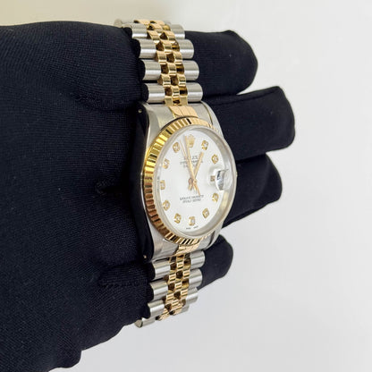Rolex Datejust 36mm White Dial Watch Ref# 16233 - Happy Jewelers Fine Jewelry Lifetime Warranty