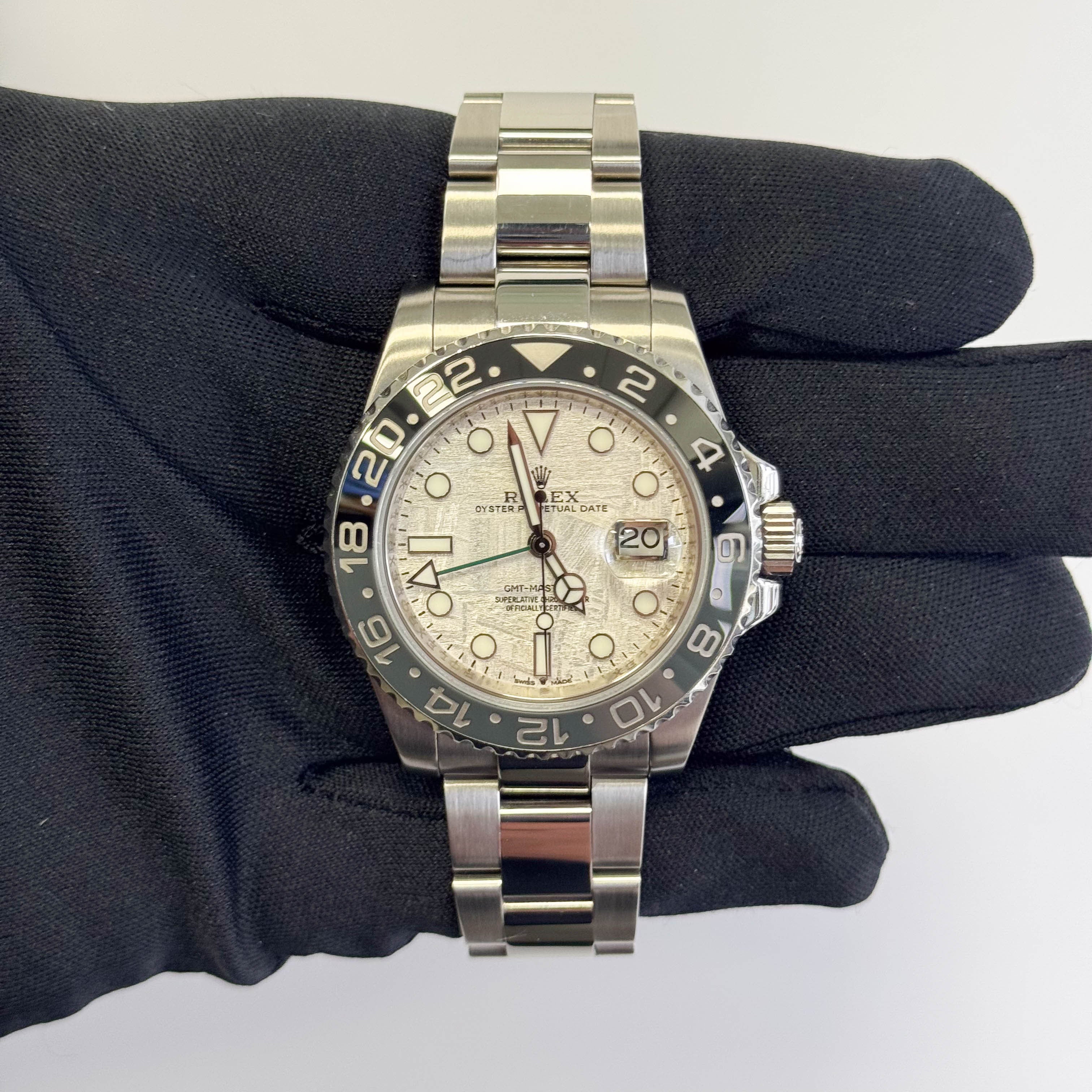 Rolex GMT-Master II 40mm Custom Meteorite Dial Watch Ref# 116710LN - Happy Jewelers Fine Jewelry Lifetime Warranty