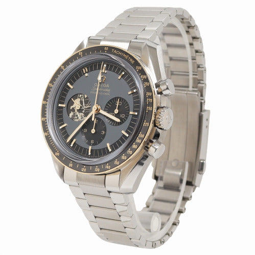 Omega Mens Speedmaster Apollo 11th 50th Anniversary Stainless Steel 42mm Black Chronograph Dial Watch Reference# 310.20.42.50.01.001 - Happy Jewelers Fine Jewelry Lifetime Warranty