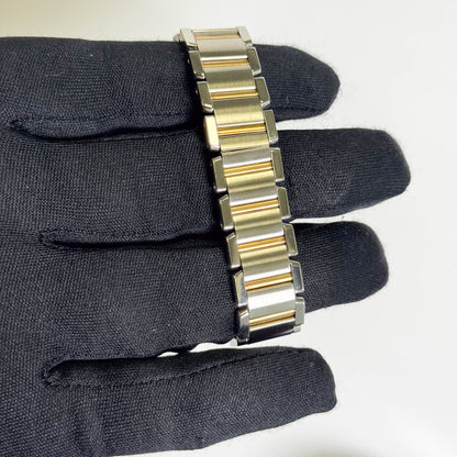 Cartier Tank Two-Tone Yellow Gold & Steel 25x20mm White Dial Watch Ref# W51007Q4 - Happy Jewelers Fine Jewelry Lifetime Warranty