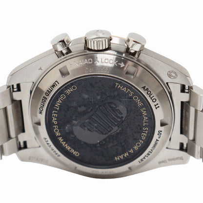Omega Mens Speedmaster Apollo 11th 50th Anniversary Stainless Steel 42mm Black Chronograph Dial Watch Reference# 310.20.42.50.01.001 - Happy Jewelers Fine Jewelry Lifetime Warranty