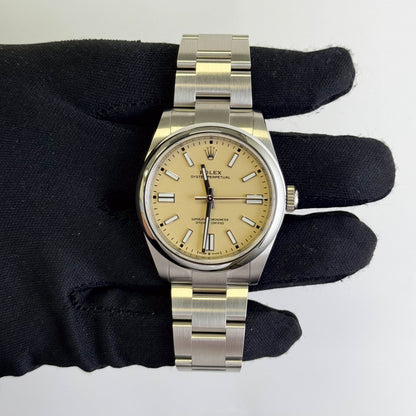 Rolex Oyster Perpetual 41mm Beige Dial Watch Ref# 134300 - Happy Jewelers Fine Jewelry Lifetime Warranty