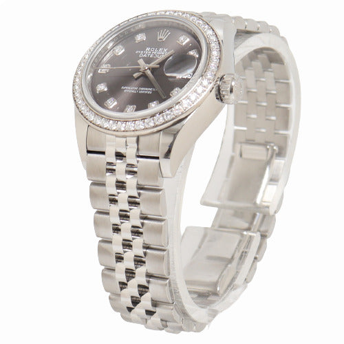 Rolex Ladies Datejut Stainless Steel 28mm Factory Rhodium Diamond Dial Watch Reference# 279384RBR - Happy Jewelers Fine Jewelry Lifetime Warranty