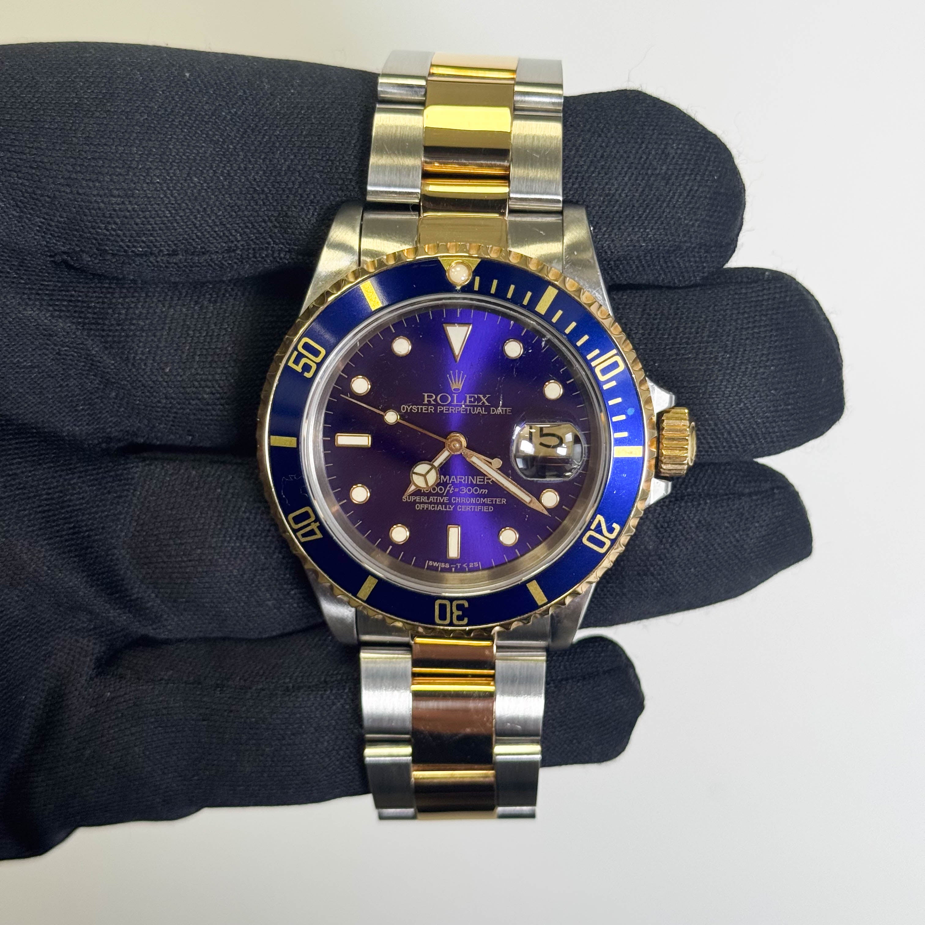 Rolex Submariner 40mm Blue Dial Watch Ref# 16613 - Happy Jewelers Fine Jewelry Lifetime Warranty