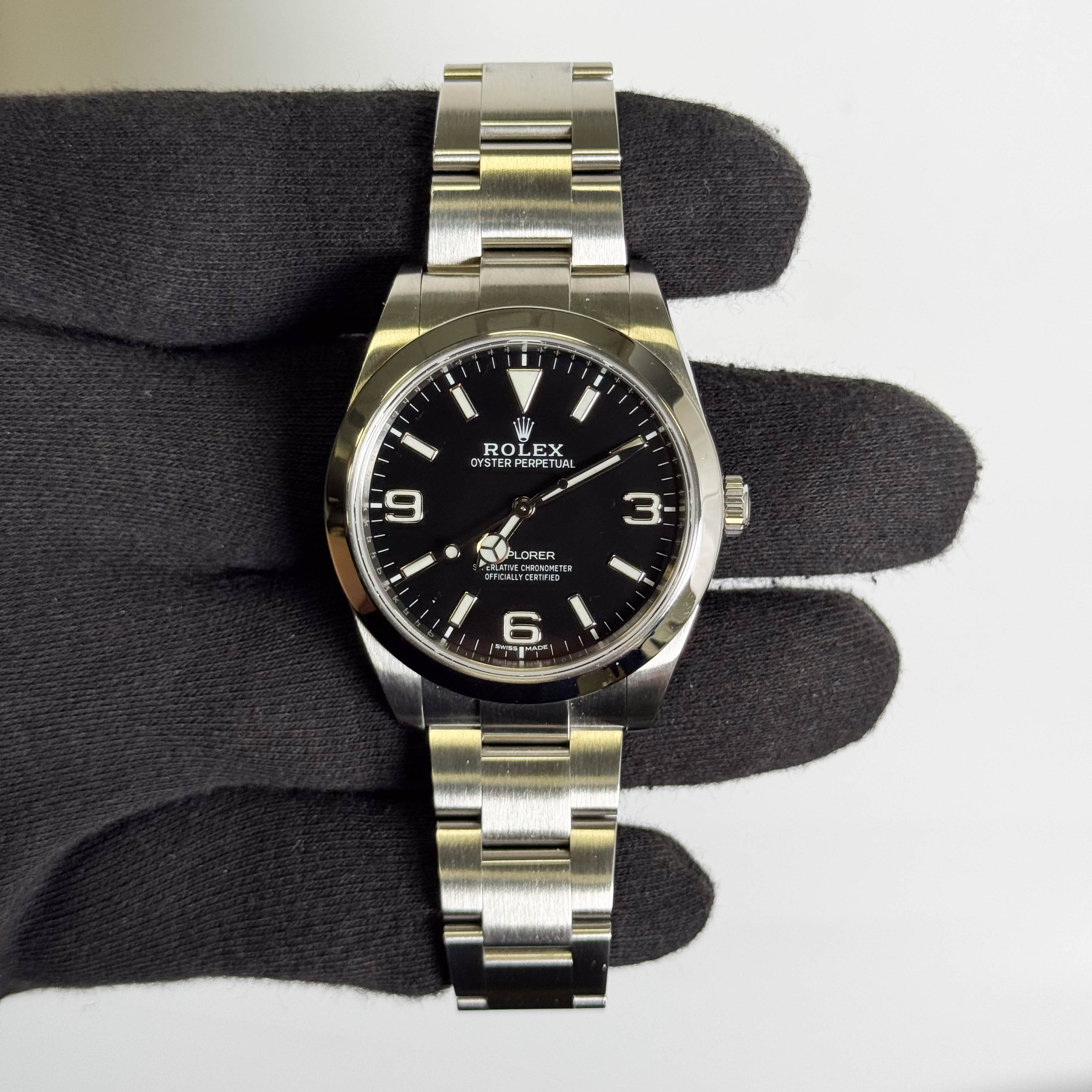 Rolex Explorer 39mm Black Dial Watch Ref# 214270