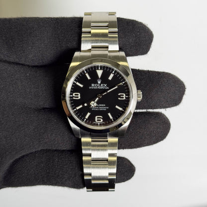 Rolex Explorer 39mm Black Dial Watch Ref# 214270