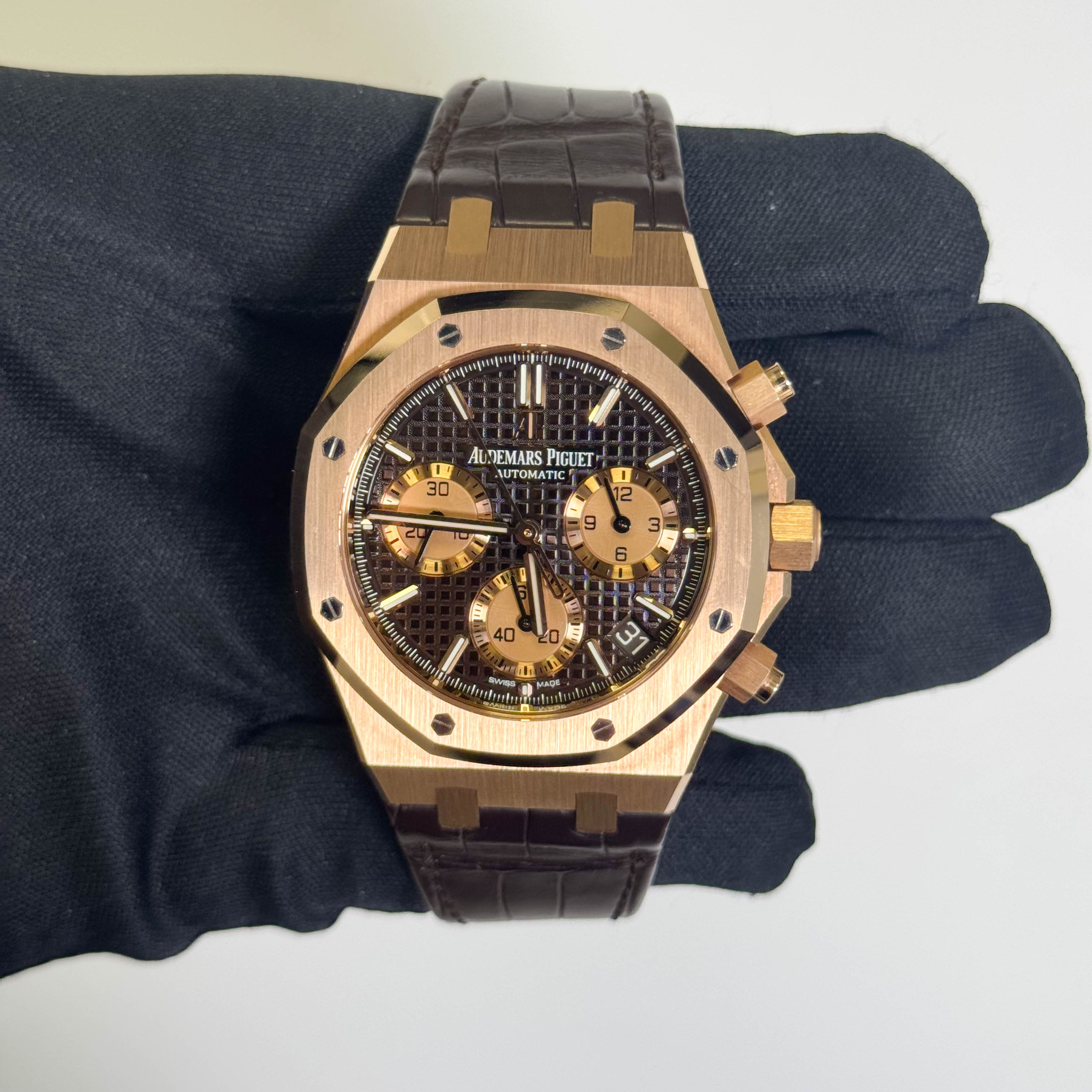 Audemars Piguet Royal Oak Rose Gold 41mm Chocolate Dial Watch Ref# 26239OR.OO.D821CR.01
