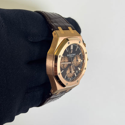 Audemars Piguet Royal Oak Rose Gold 41mm Chocolate Dial Watch Ref# 26239OR.OO.D821CR.01