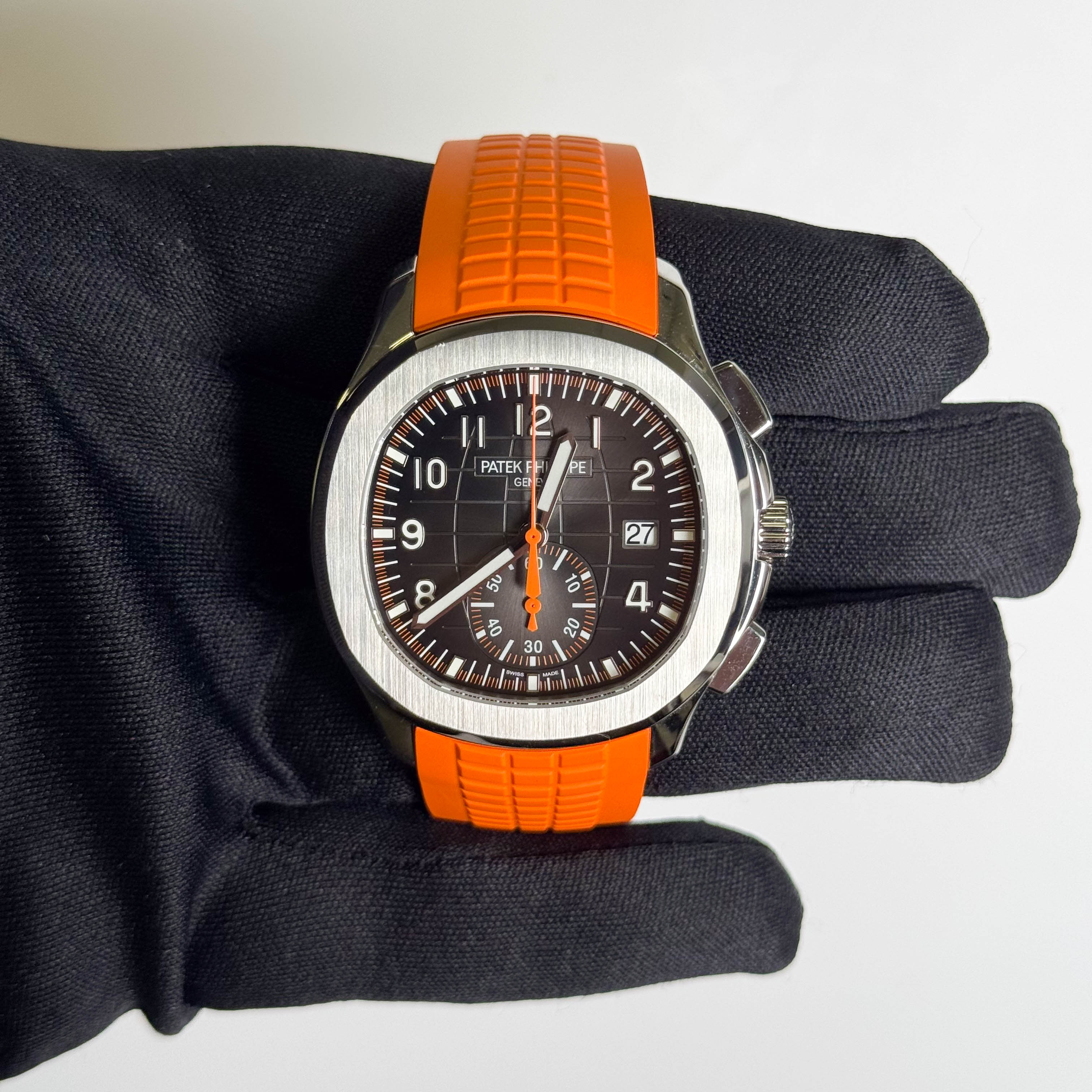 Patek Philippe Aquanaut 42mm Black Dial Watch Ref# 5968A-001