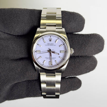 Rolex Oyster Perpetual 36mm Lavender Dial Watch Ref# 126000