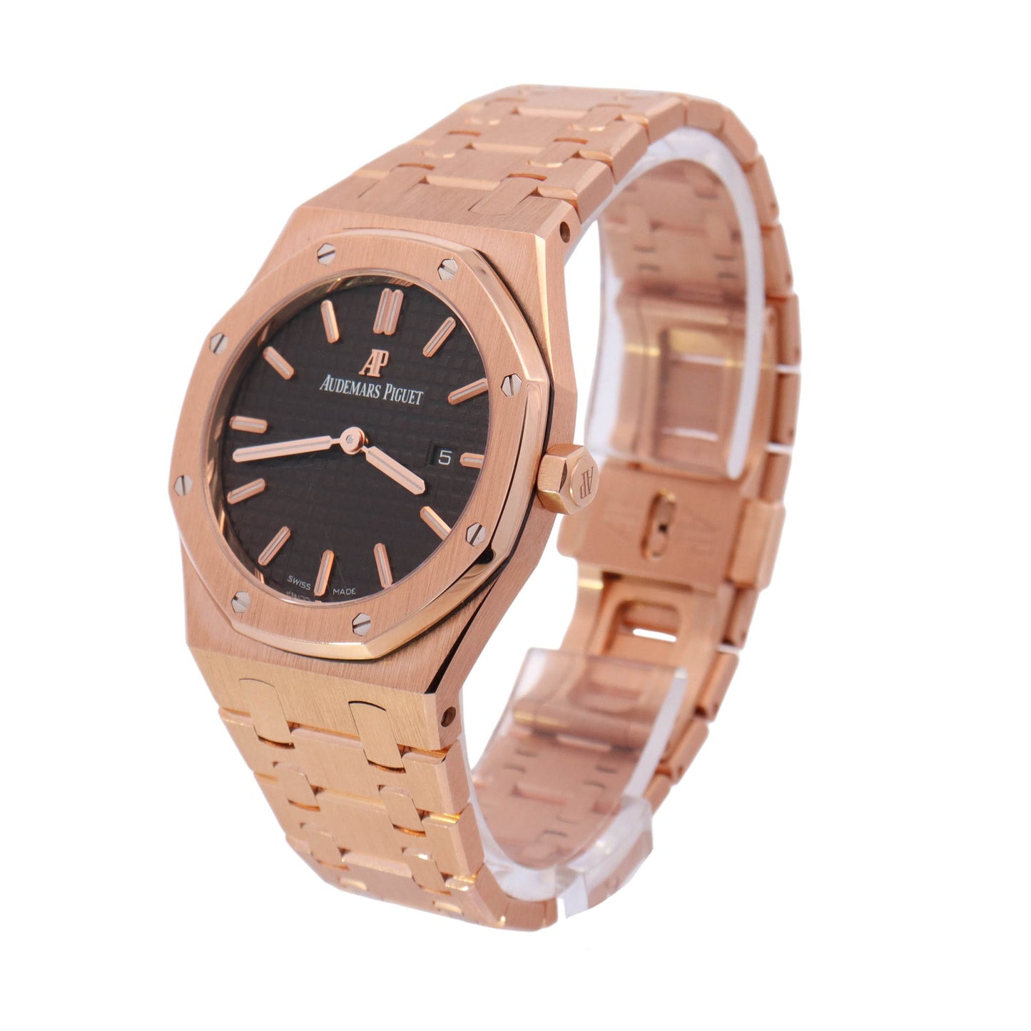 Audemars Piguet Royal Oak Rose Gold 33mm Chocolate Dial Watch Reference# 67650OR.OO.1261OR.01 - Happy Jewelers Fine Jewelry Lifetime Warranty