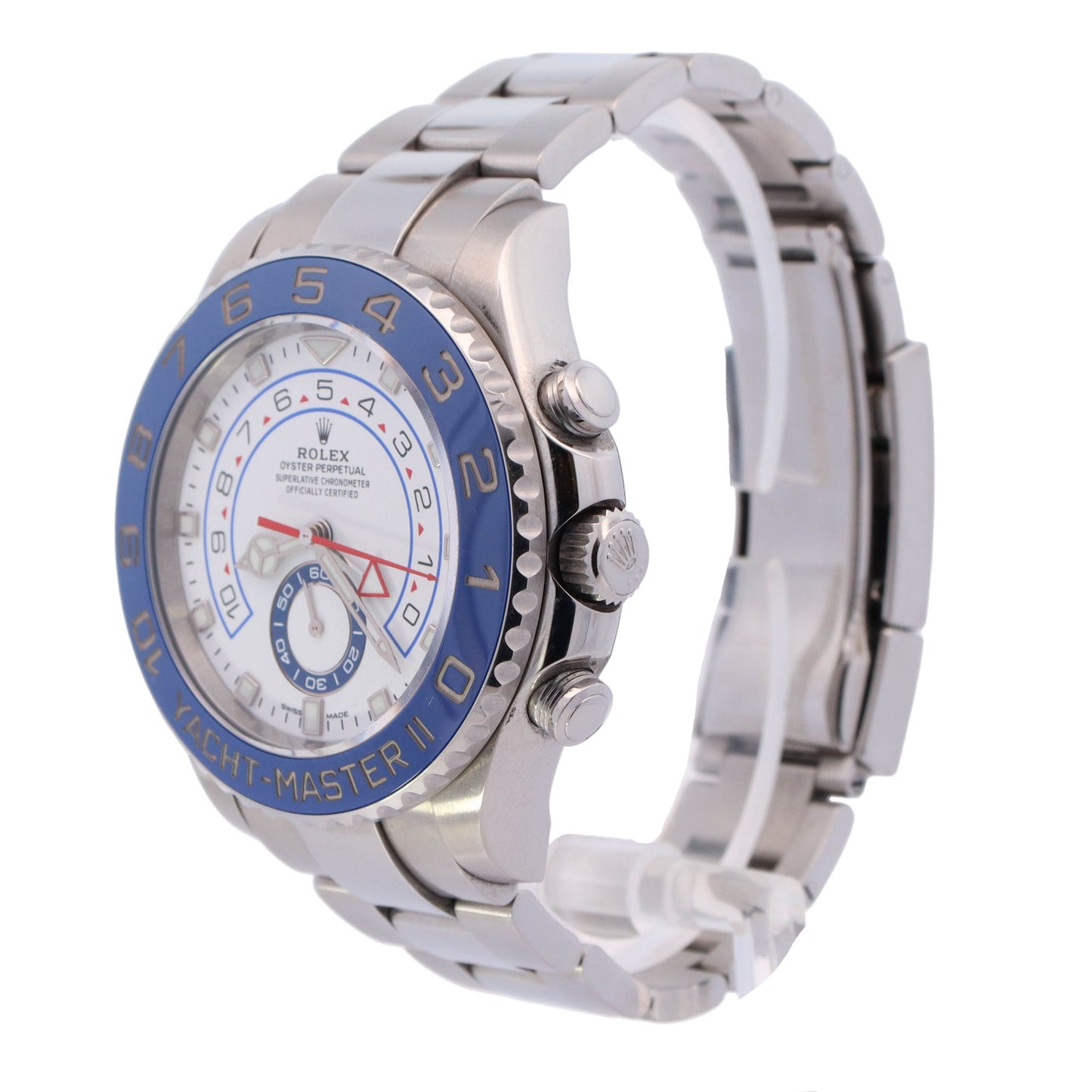 Rolex Yacht Master II Stainless Steel 44mm White Dot Dial Watch Reference #; 116680 - Happy Jewelers Fine Jewelry Lifetime Warranty