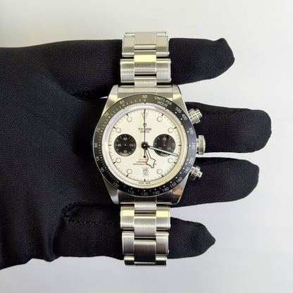 Tudor Black Bay Chrono 41mm White Dial Watch Ref# 79360N - Happy Jewelers Fine Jewelry Lifetime Warranty