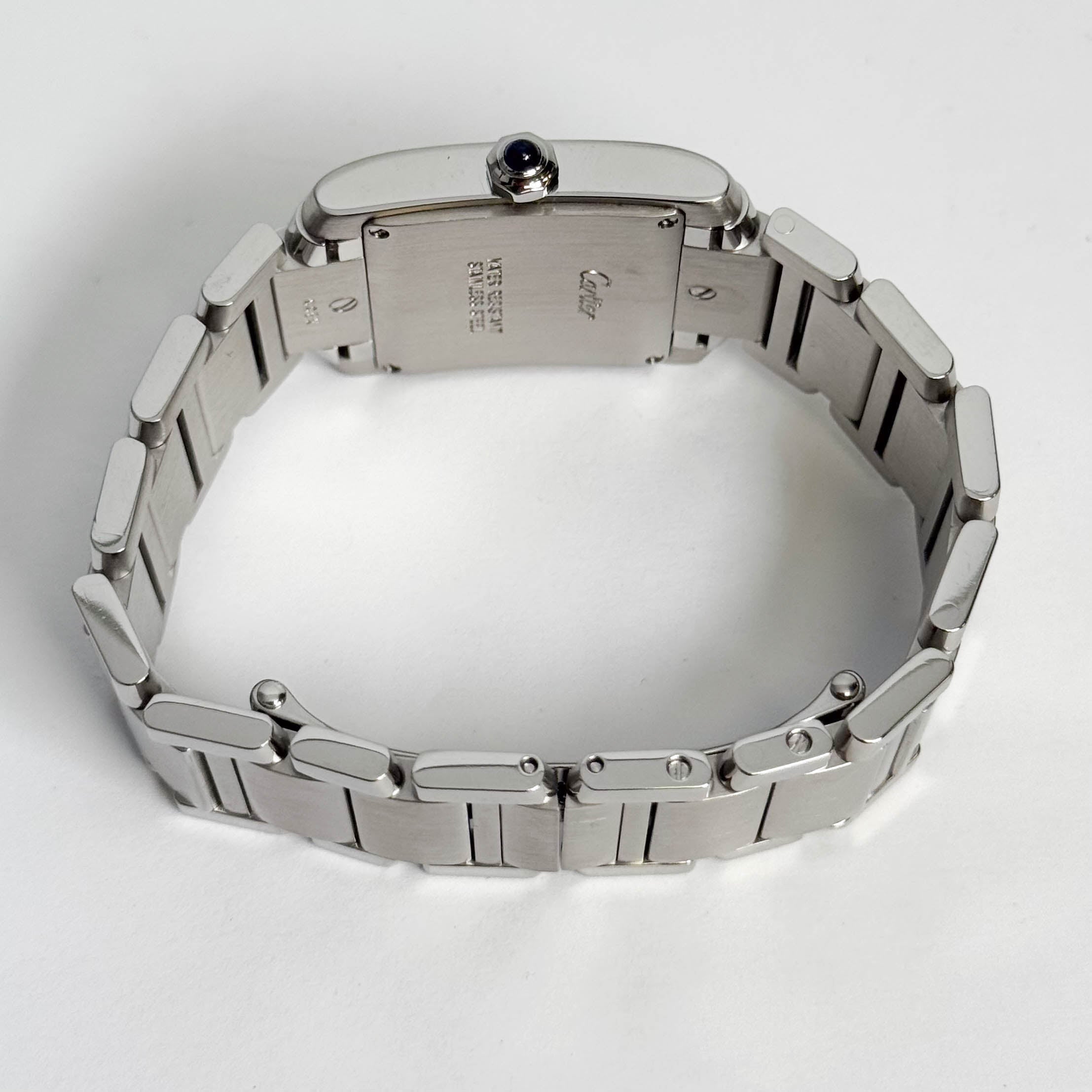 Cartier Tank Stainless Steel 25mm White/Ivory Dial Watch Ref# W51011Q3 - Happy Jewelers Fine Jewelry Lifetime Warranty