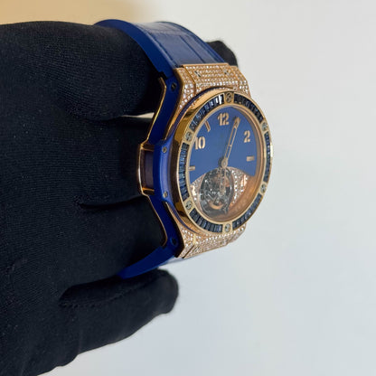 Hublot Big Bang Tutti Fruitti 41mm Blue Tourbillion Dial Watch Ref# 345.PL.5190.LR.0901