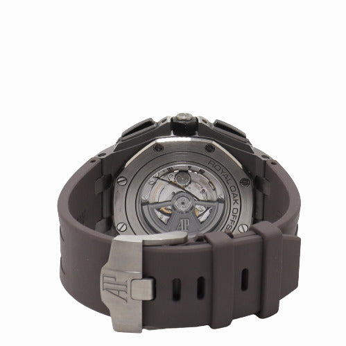 Audemars Piguet Mens Royal Oak Offshore Titanium 44mm Slate Gray Mega Tapisserie Dial Watch Reference# 26400IO.OO.A004CA.01 - Happy Jewelers Fine Jewelry Lifetime Warranty