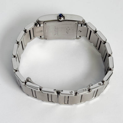 Cartier Tank Stainless Steel 25mm White/Ivory Dial Watch Ref# W51011Q3 - Happy Jewelers Fine Jewelry Lifetime Warranty
