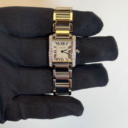 Cartier Tank 25mm White Dial Watch Ref# WE1002S3