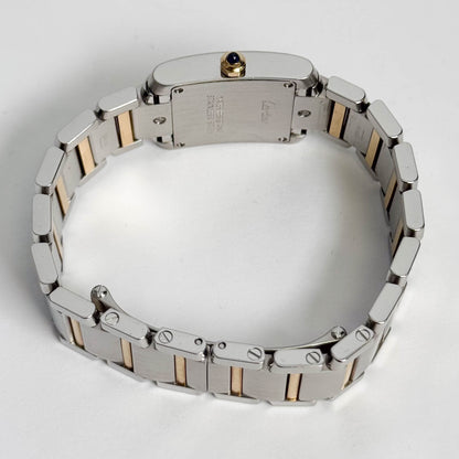 Cartier Tank Two-Tone Yellow Gold & Steel 25x20mm White Dial Watch Ref# W51007Q4 - Happy Jewelers Fine Jewelry Lifetime Warranty