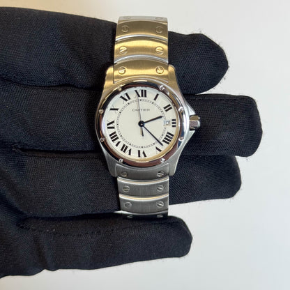 Cartier Ronde 30mm White Dial Watch Ref# W20027K1 - Happy Jewelers Fine Jewelry Lifetime Warranty