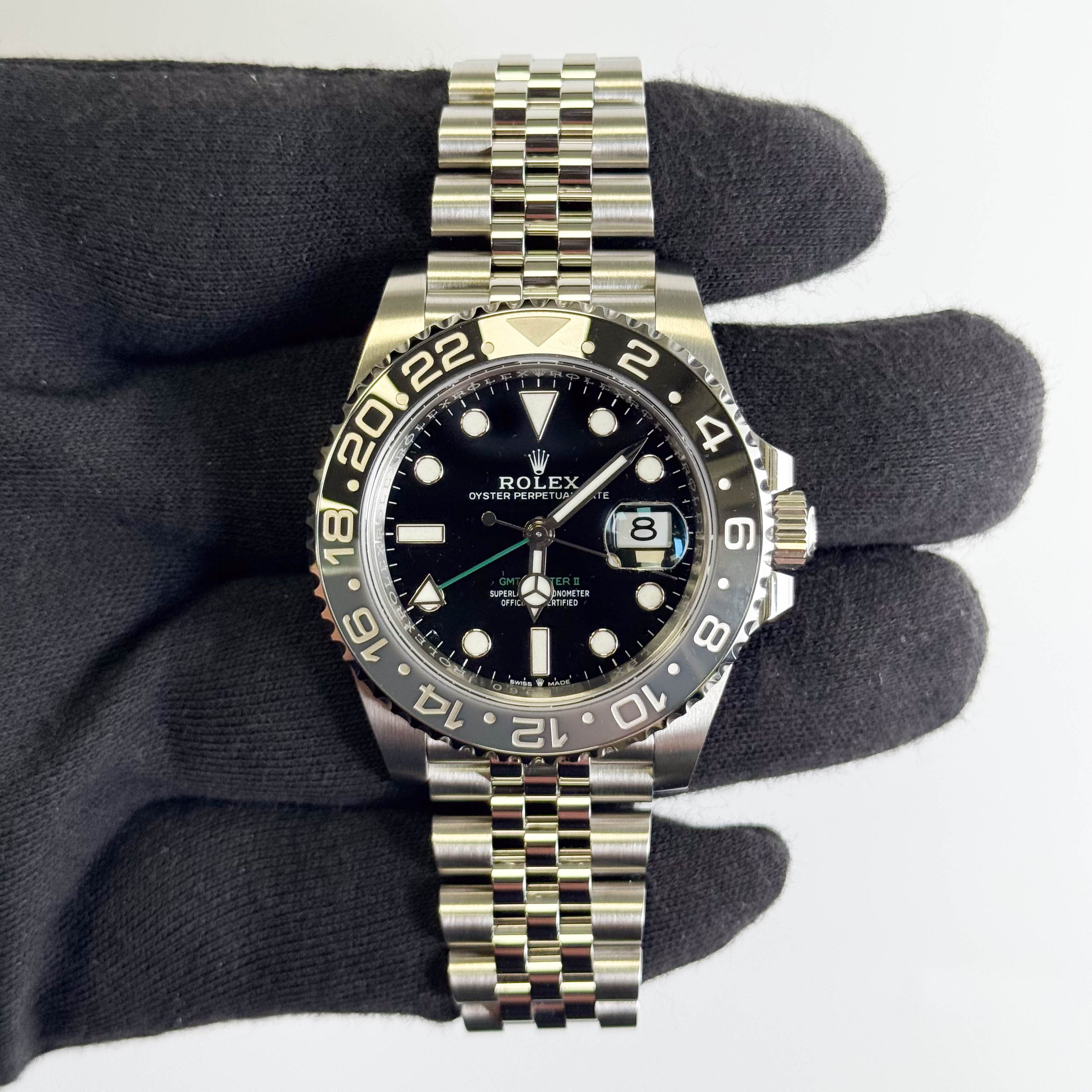 Rolex GMT-Master II 40mm Black Dial Watch Ref# 126710GRNR