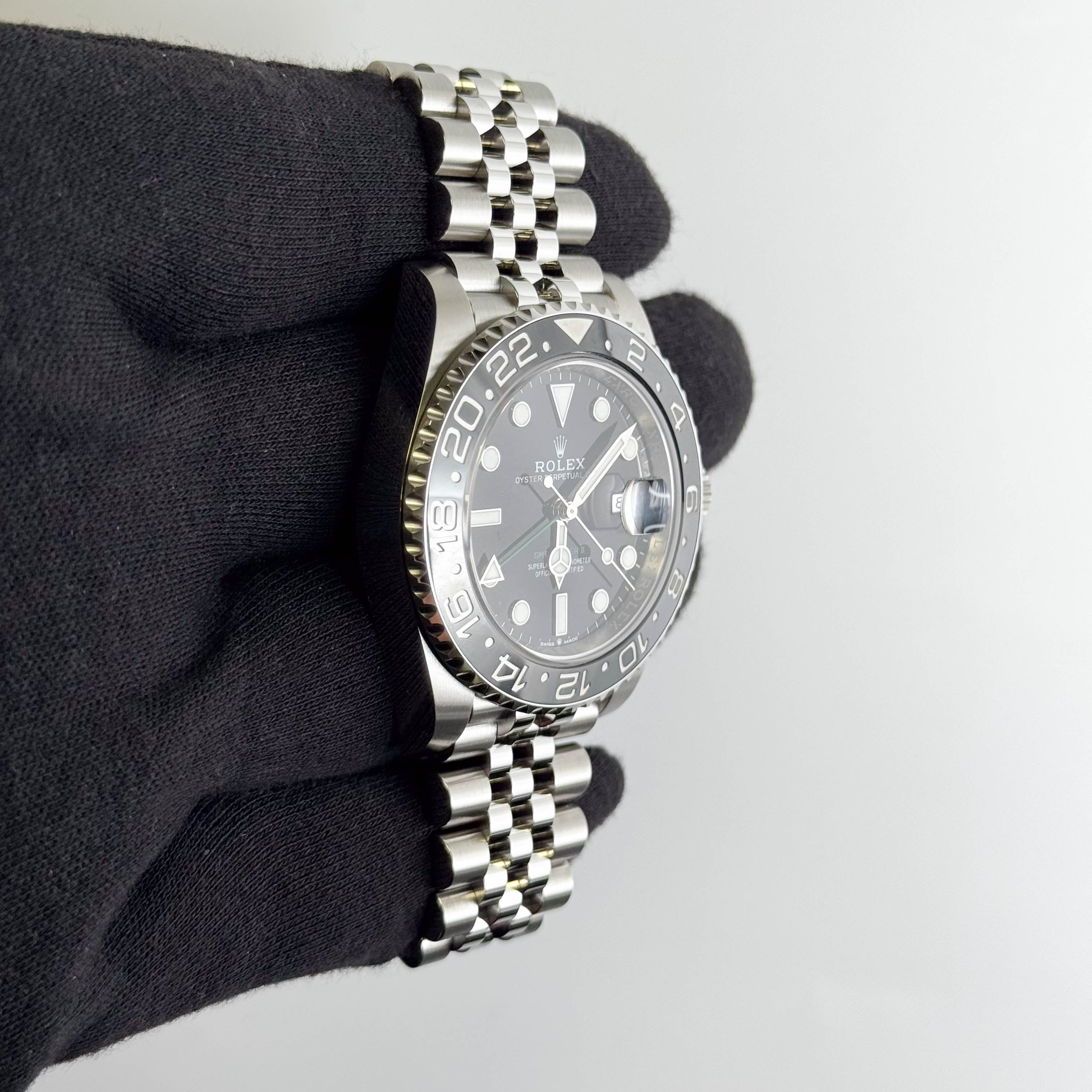 Rolex GMT-Master II 40mm Black Dial Watch Ref# 126710GRNR