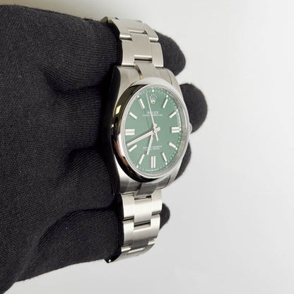 Rolex Oyster Perpetual 41mm Green Dial Watch Ref# 124300