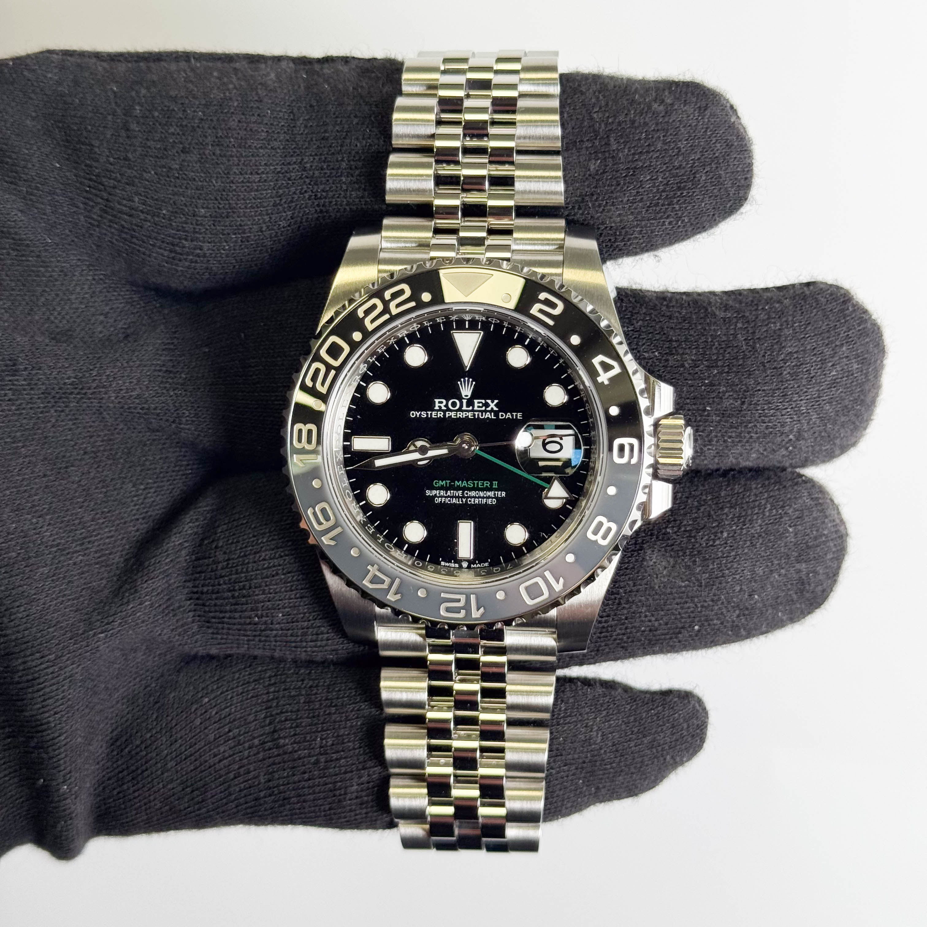 Rolex GMT-Master II 40mm Black Dial Watch Ref# 126710GRNR