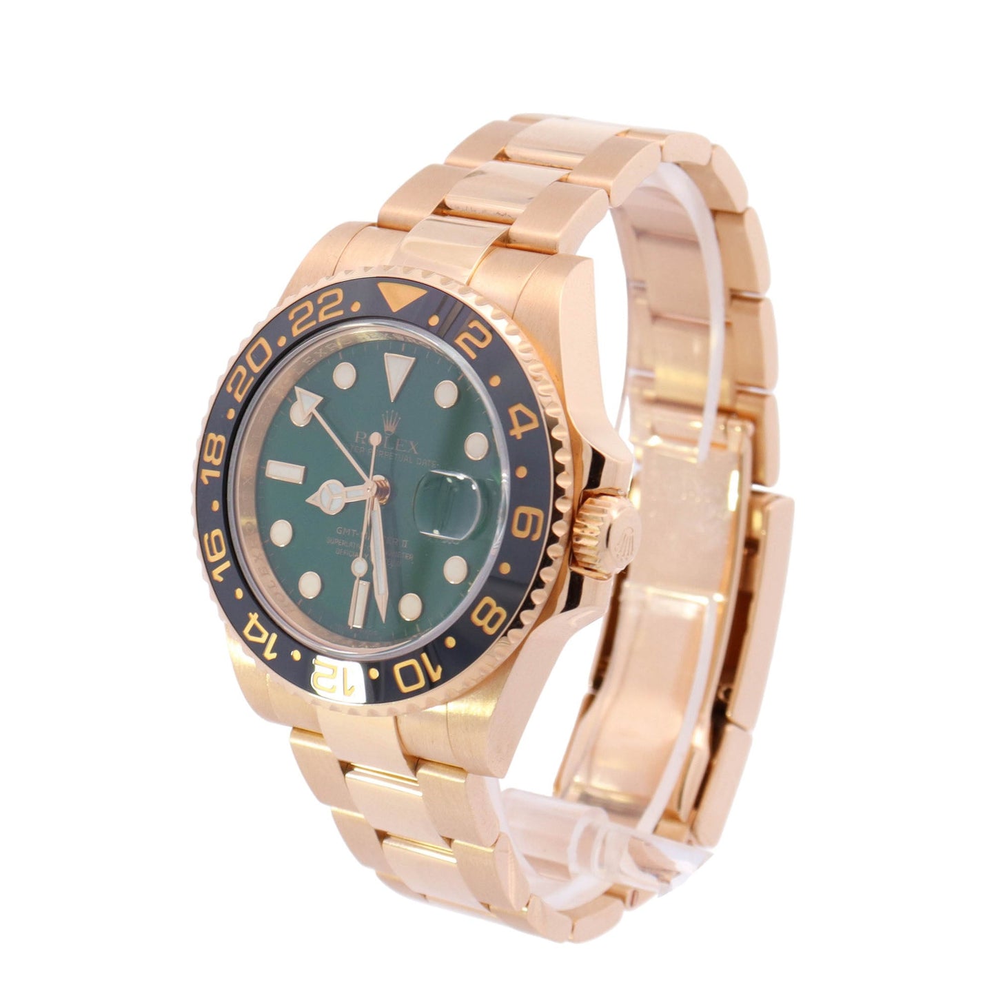 Rolex GMT Master II Yellow Gold 40mm Green Dot Dial Watch Reference# 116718 - Happy Jewelers Fine Jewelry Lifetime Warranty