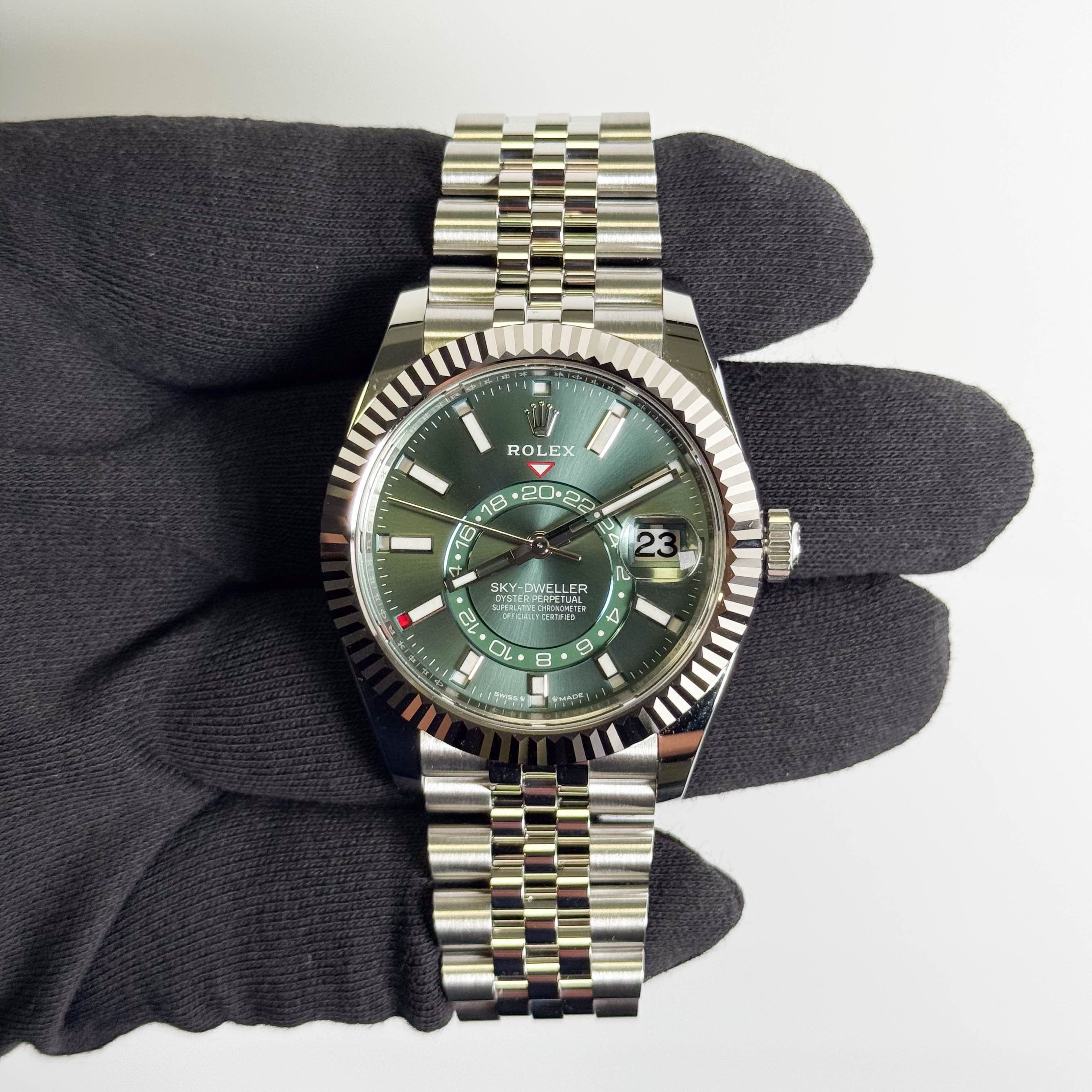 Rolex Sky-Dweller 42mm Green Dial Watch Ref# 336934