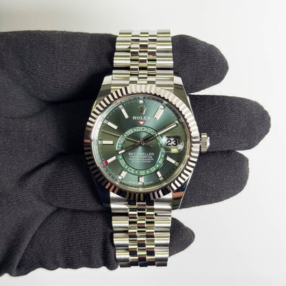 Rolex Sky-Dweller 42mm Green Dial Watch Ref# 336934
