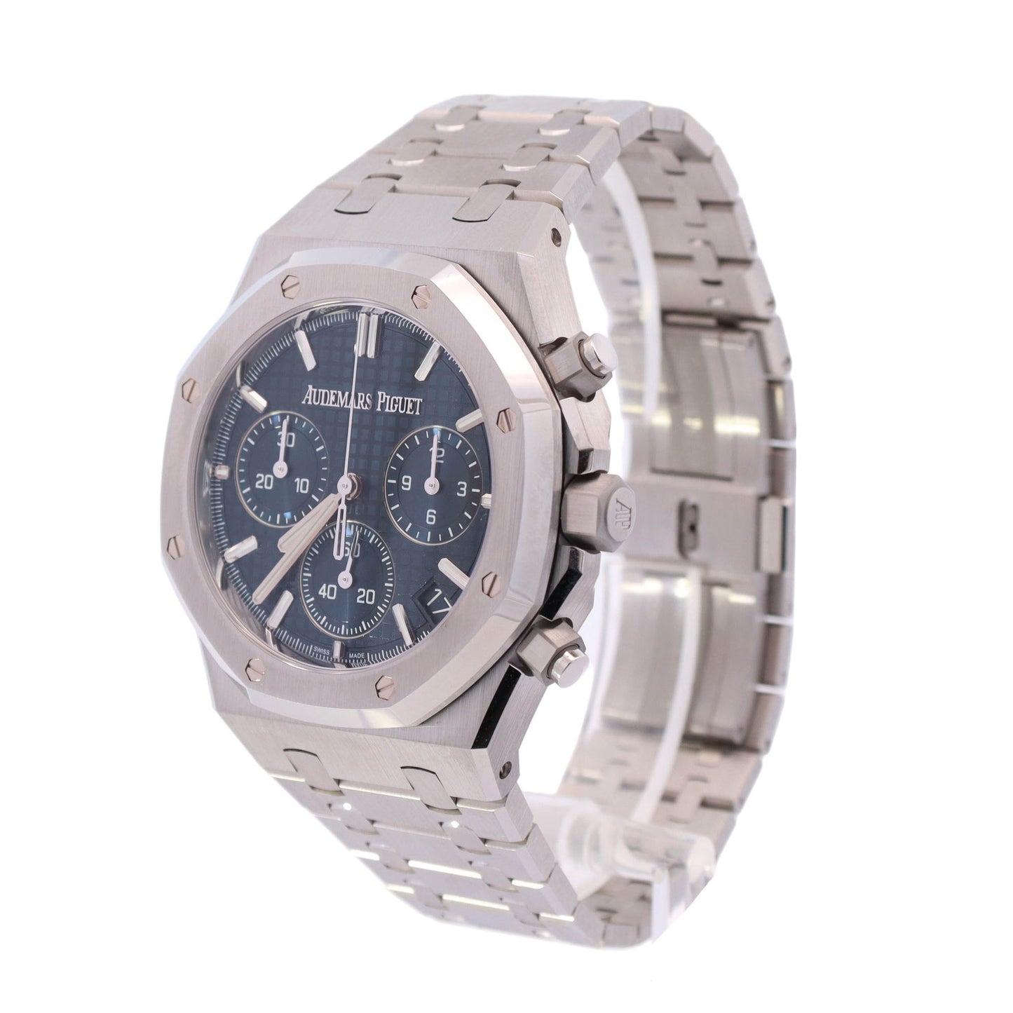 Audemars Piguet Royal Oak Stainless Steel 42mm Blue Chronograph Dial Watch Reference# 26240ST - Happy Jewelers Fine Jewelry Lifetime Warranty