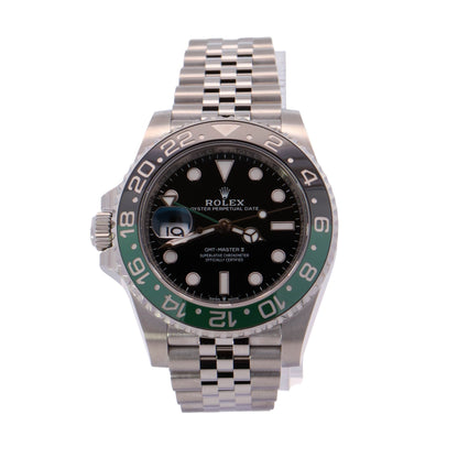 Rolex GMT Master II €œSprite€ Stainless Steel 40mm Black Dot Dial Watch Ref# 126720VTNR - Happy Jewelers Fine Jewelry Lifetime Warranty