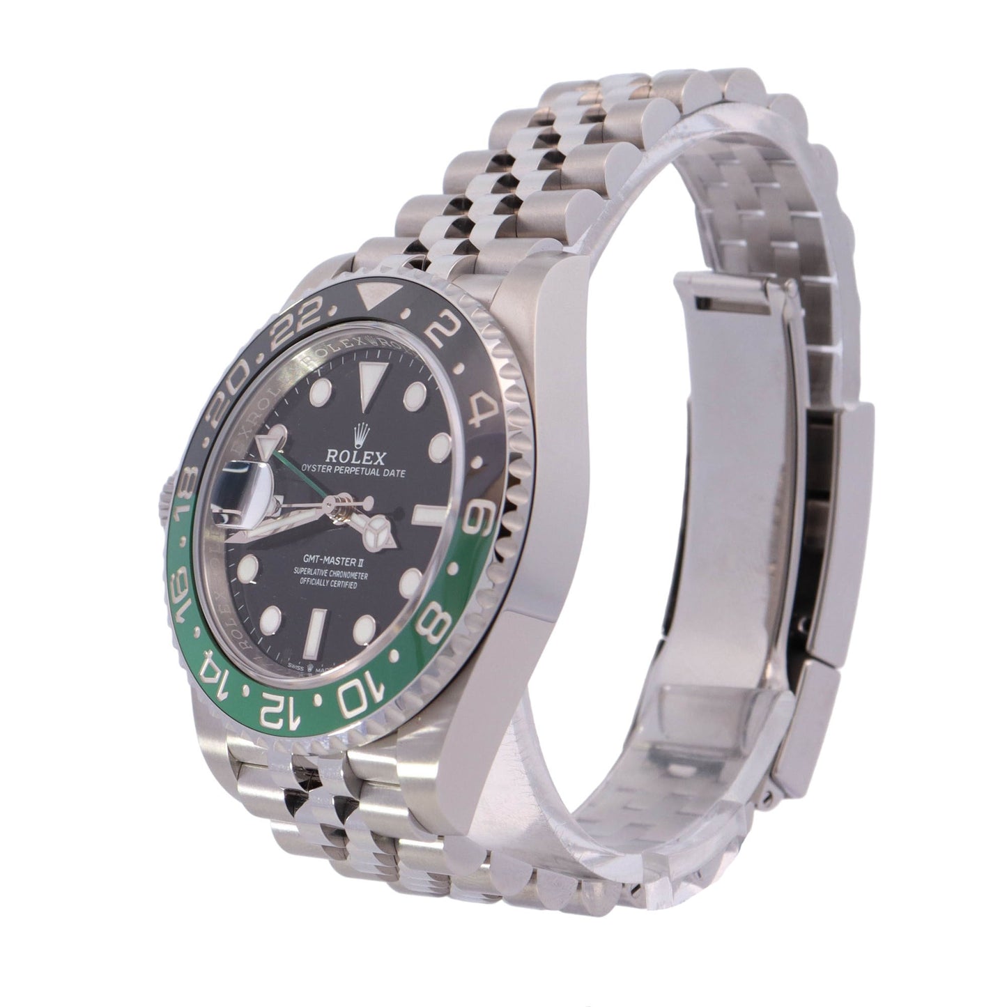 Rolex GMT Master II "Sprite" Stainless Steel Black Dot Dial Watch Reference #: 126720VTNR