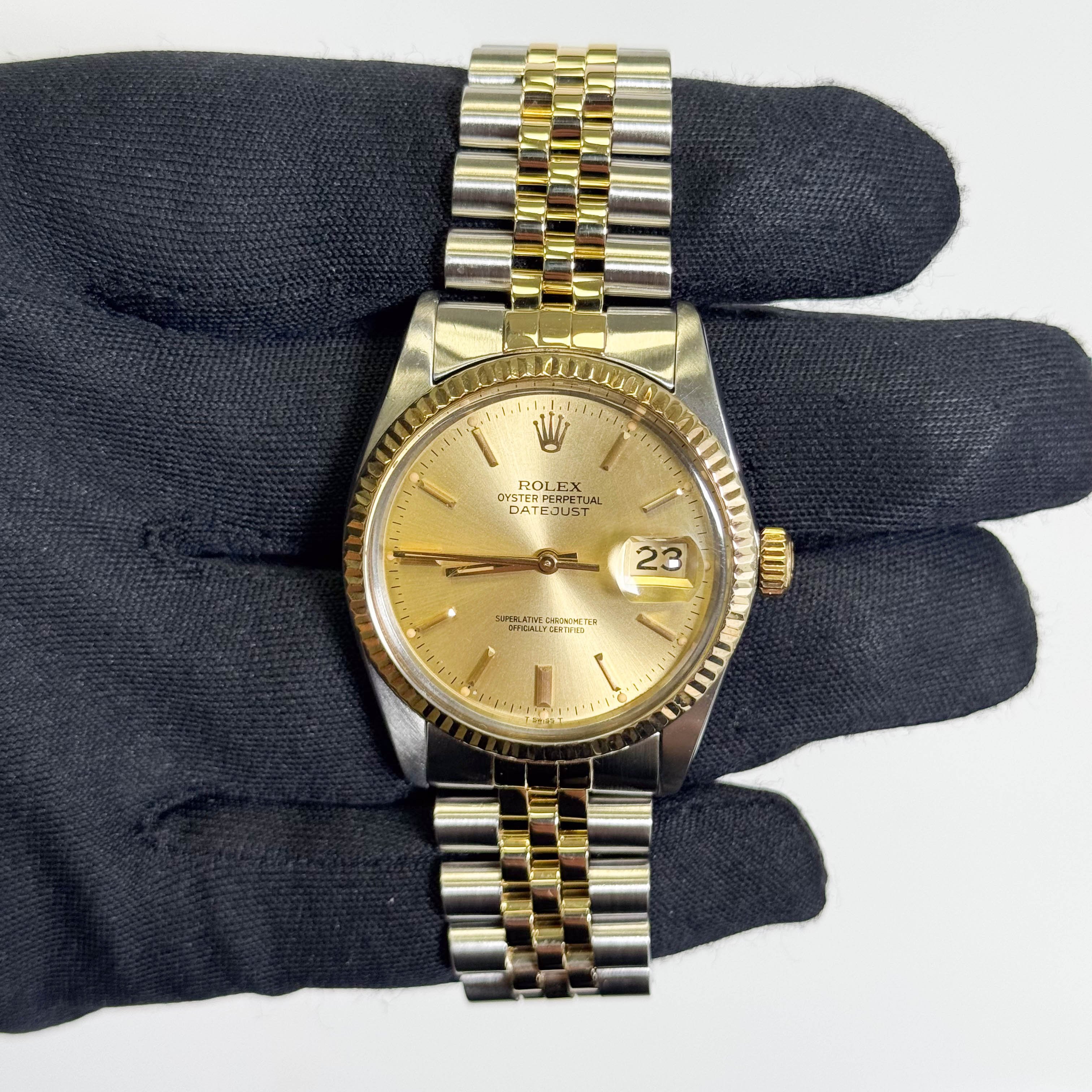 Rolex Datejust 36mm Champagne Dial Watch Ref# 16013 - Happy Jewelers Fine Jewelry Lifetime Warranty