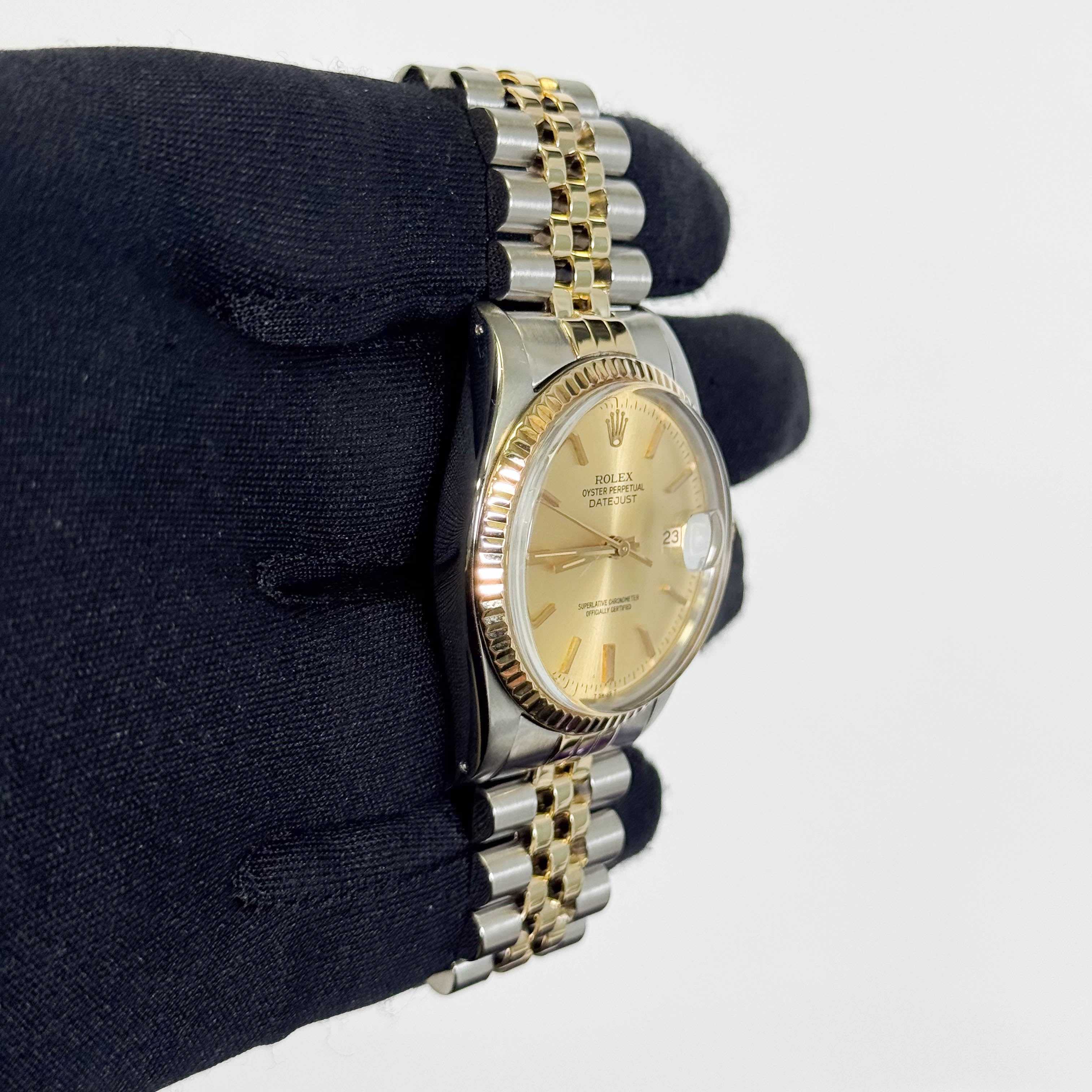 Rolex Datejust 36mm Champagne Dial Watch Ref# 16013 - Happy Jewelers Fine Jewelry Lifetime Warranty