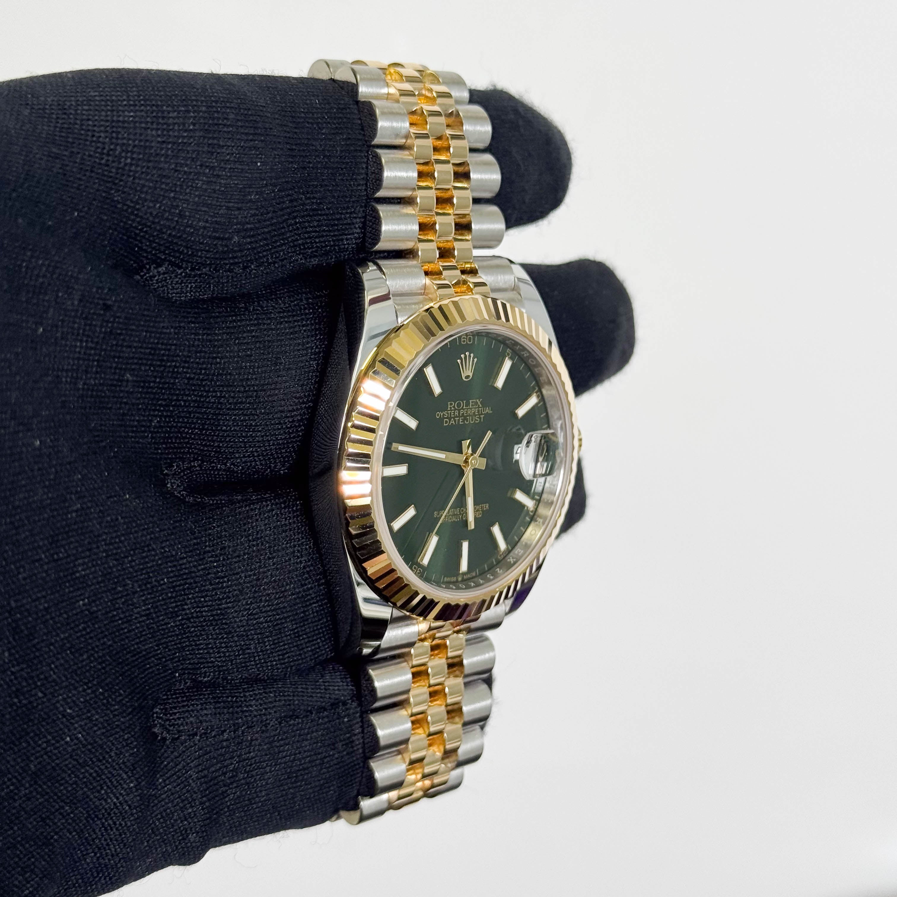 Rolex Datejust 41mm Custom Green Dial Watch Ref# 126333 - Happy Jewelers Fine Jewelry Lifetime Warranty