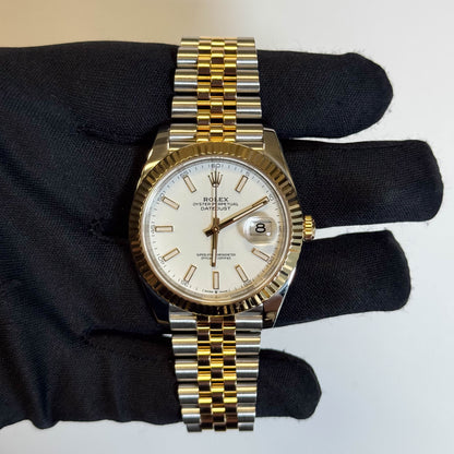 Rolex Datejust 41mm White Dial Watch Ref# 126333 - Happy Jewelers Fine Jewelry Lifetime Warranty