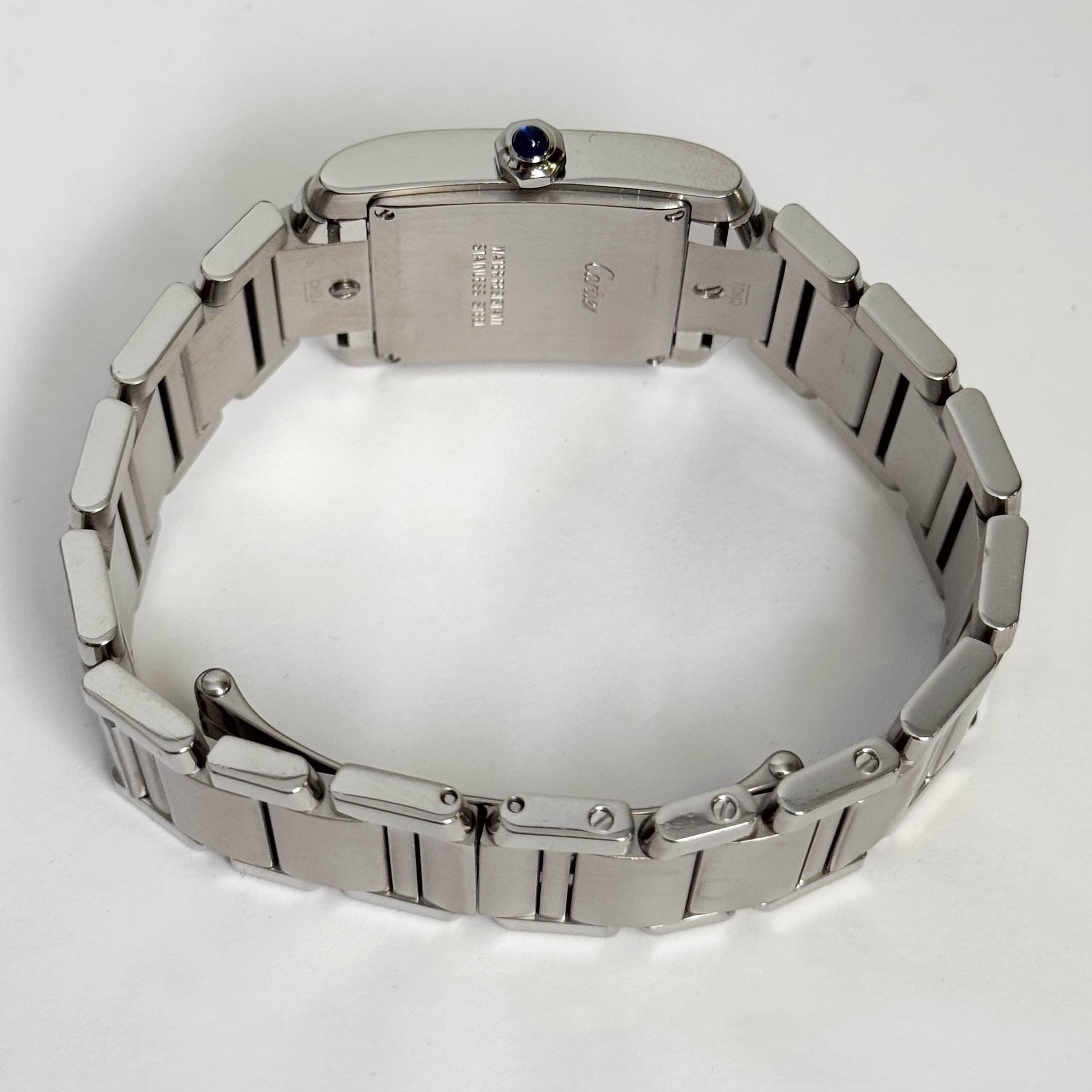 Cartier Tank Stainless Steel 25mm White/Ivory Dial Watch Ref# W51011Q3 - Happy Jewelers Fine Jewelry Lifetime Warranty