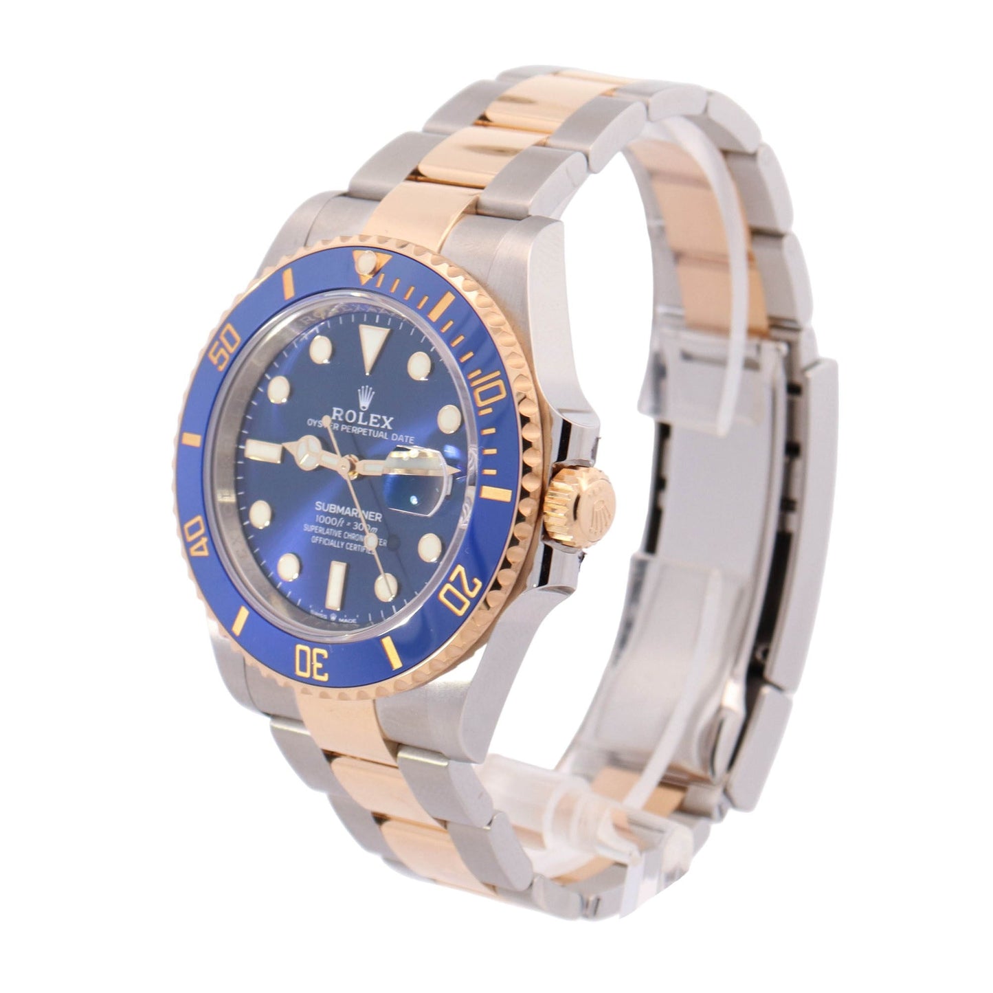 Rolex Submariner Two-Tone Stainless Steel & Yellow Gold 40mm Blue Dot Dial Watch Reference# 116613LB - Happy Jewelers Fine Jewelry Lifetime Warranty