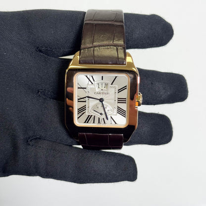 Cartier Santos Dumont 38mm Silver Roman Dial Watch Ref# W2020067 - Happy Jewelers Fine Jewelry Lifetime Warranty