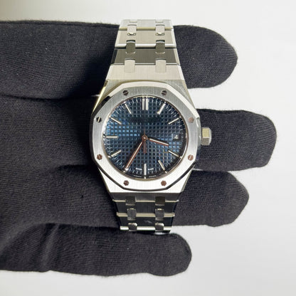 Audemars Piguet Royal Oak "50th Anniversary" 37mm Blue Stick Dial Watch Ref# 15550ST.OO.1356ST.02