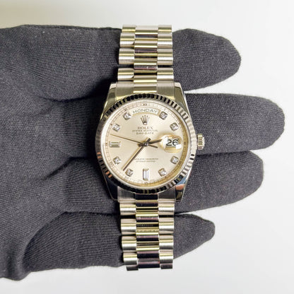 Rolex Day-Date 36mm Silver Dial Watch Ref# 118239
