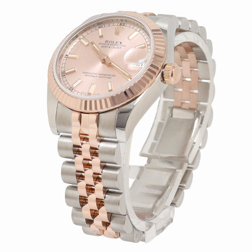 Rolex Ladies Datejust Everose & Stainless Steel 31mm Pink Stick Dial Watch Reference# 178271 - Happy Jewelers Fine Jewelry Lifetime Warranty