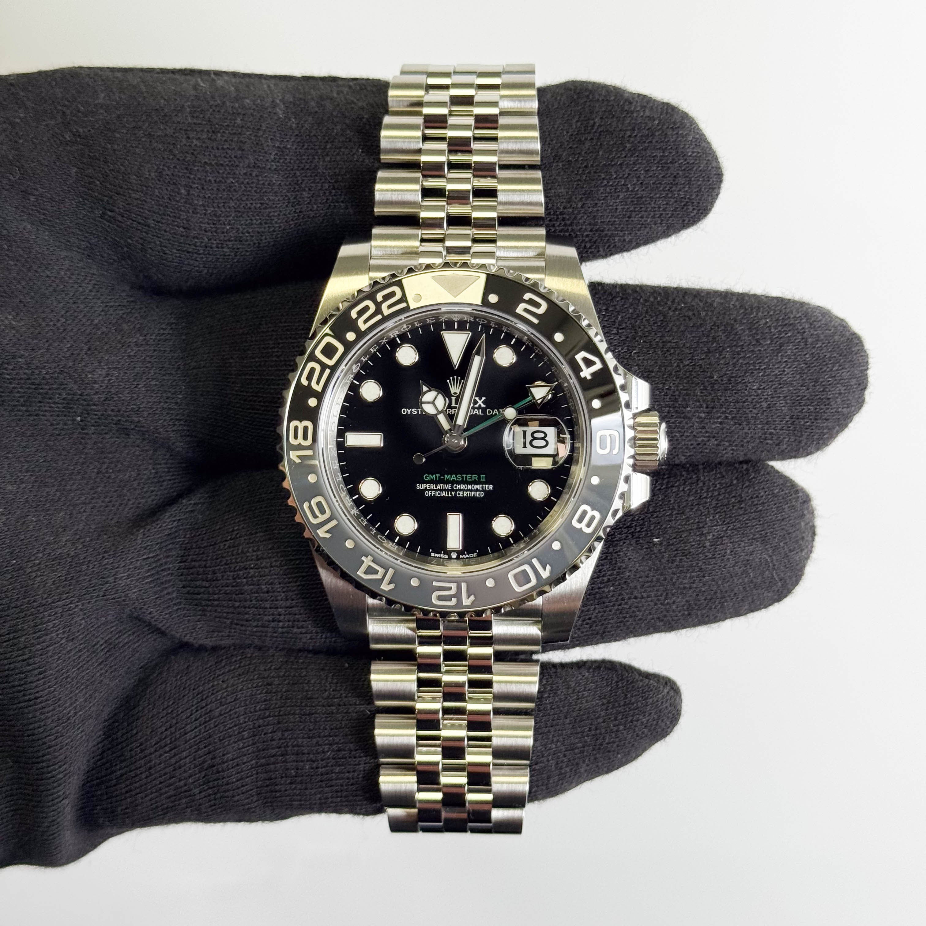 Rolex GMT-Master II 40mm Black Dial Watch Ref# 126710GRNR