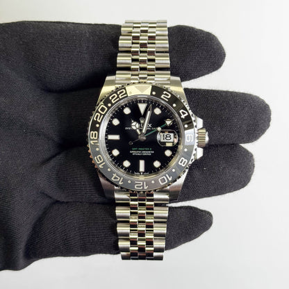 Rolex GMT-Master II 40mm Black Dial Watch Ref# 126710GRNR